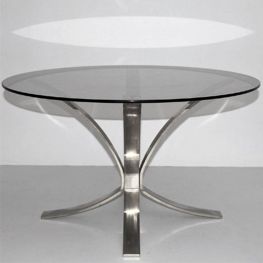 roger sprunger dunbar steel chrome side table, 1965