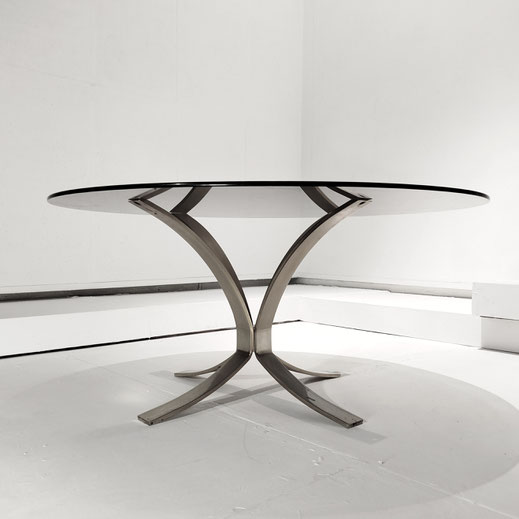 roger sprunger dunbar steel chrome side table, 1965