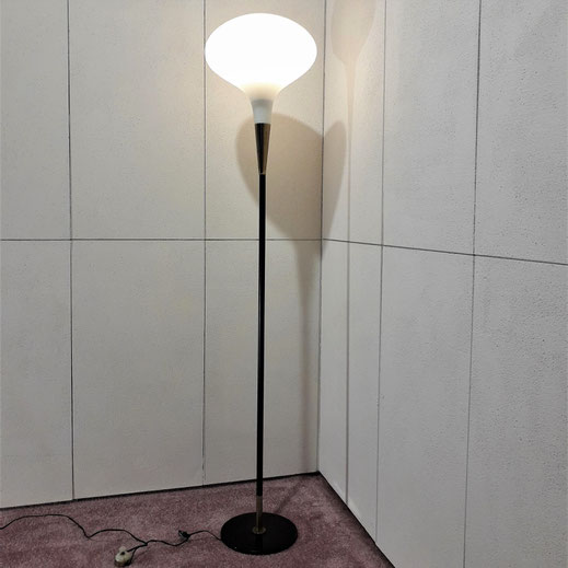 Fontana Arte Opal Glass Floor Lamp Attr. to Max Ingrand, Italy, 1950s