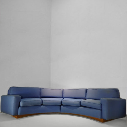 Made To Order  Four-Seater Curved Sofa Made for a Richard Neutra Villa in Berlin Dahlem, Germany, 1950s - PN.Modern pnmodern