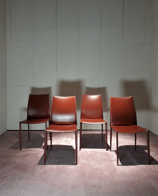 Giancarlo Vegni & Gaultierotti Set of 4 Chairs by Fasem, Italy, c. 1980