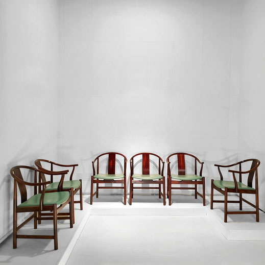  Set of six Hans J. Wegner PP66 "Chinese Chair". Manufactured by PP Møbler, Denmark