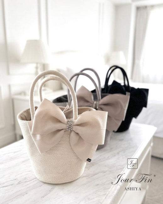 JourFin　LoveRibbon ラブリボン  リボンバッグ　リボンカゴバッグ　カゴバッグ Bascket Bag リボン制作 クラフト リボン教室　リボンレッスン　リボン　リボンワーク　フリルバッグ　フリルリボンバッグ　フリル