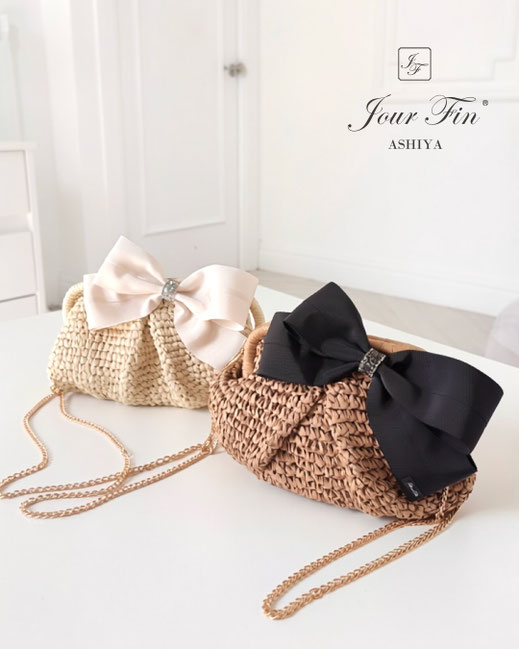 JourFin　LoveRibbon ラブリボン  リボンバッグ　リボンカゴバッグ　カゴバッグ Bascket Bag リボン制作 クラフト リボン教室　リボンレッスン　リボン　リボンワーク　フリルバッグ　フリルリボンバッグ　フリル