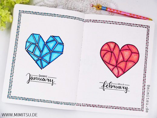 Bullet Journal - Februar - Bullet Journal - Doodles - Handlettering -  Sketchnotes - Tutorials -Anleitung