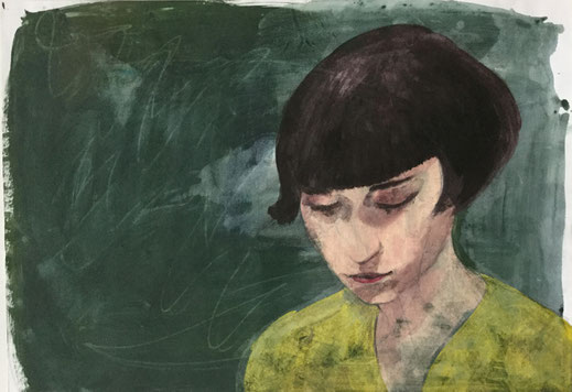 Lina, 65 x 50 cm, Mischtechnik (Acryl, Graphit, Farbstift), unverkäuflich