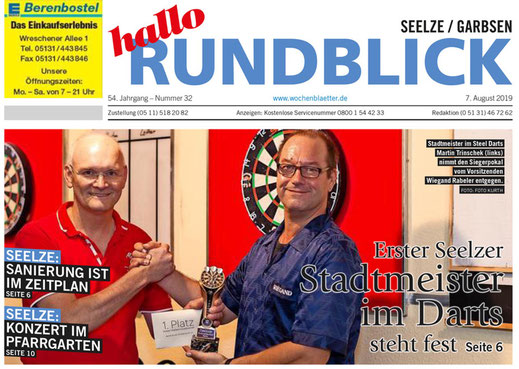 Titelseite vom Rundblick Seelze vom 07.08.2019
