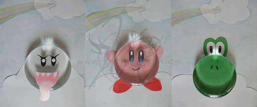 Glaskugelbilder: buhu, Kirby und Yoshi