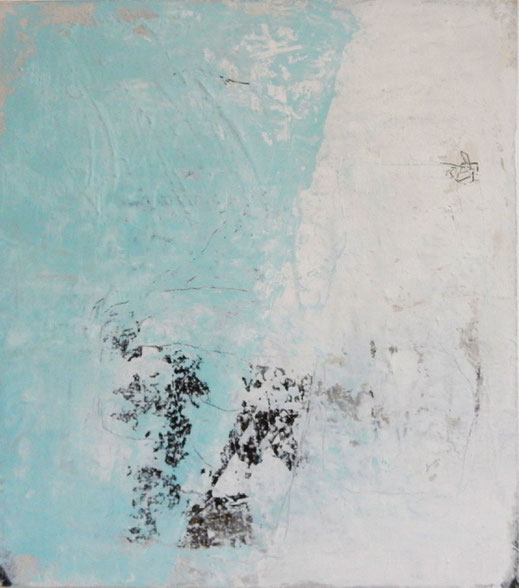 Türkis mit weiss (80x90cm)