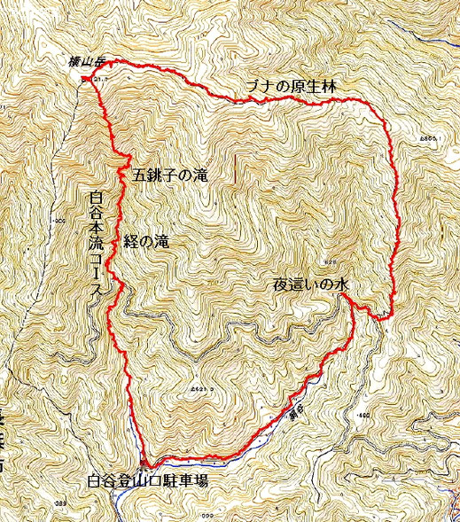 横山岳コースマップ