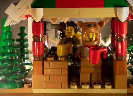 Lego MOC, Weihnachtsmarktstand, heißer Kakao
