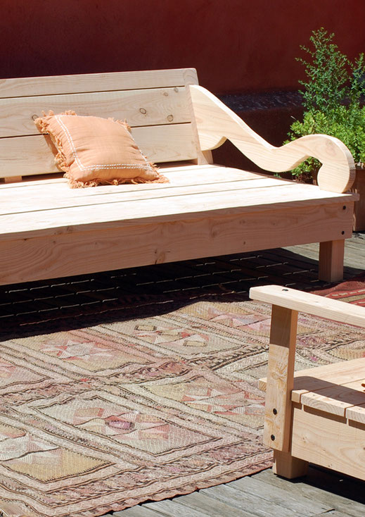 Canapé bois douglas extérieur