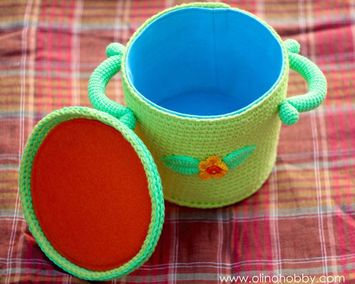 Вязаная кастрюля OlinoHobby. Crochet pot by OlinoHobby.