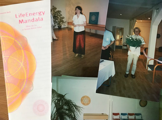 1. Ausstellung 2002 in den Schirner-Seminarräumen, Darmstadt, mit den LifeEnergyMandalas (Lebendigen Mandalas) aus der White - und Color Line