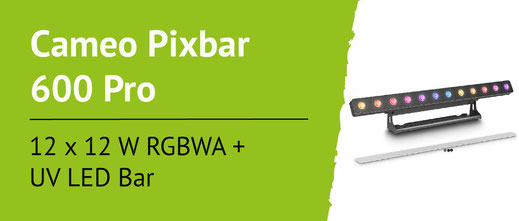 Cameo PixBar 600 Pro - Professionelle LED-Lichtleiste mit Pixelmapping-Funktion. RGB-Farbmischung, individuell steuerbare Pixel, perfekt für Bühnen und Events