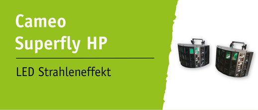 Cameo Superfly HP - Hochleistungs-LED-Scanner für dynamische Lichteffekte. RGBW-Farbmischung, schnelle Bewegungen, ideal für Events und Bühnen.