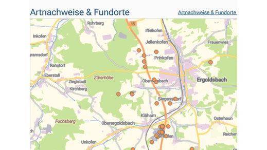 Naturschutzfachlich bedeutsame Artnachweise in der Umgebung von Ergoldsbach
