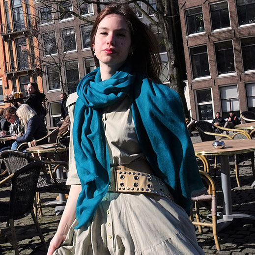 Shawl made of soft and light cashmere woman outfit.