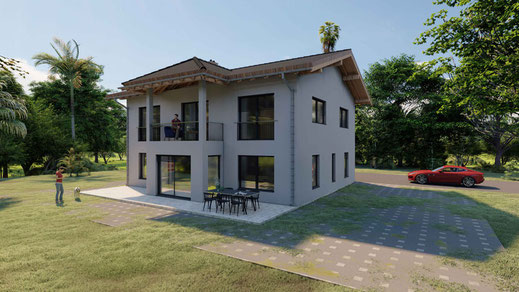 3D Einfamilienhaus Visualisierung