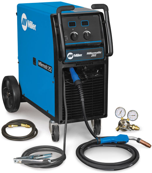 Soldadora Miller Millermatic 252 para procesos MIG, equipo industrial de 250 amperes.