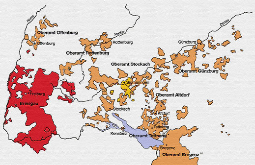 Vorderösterreichische Gebiete bis zum Frieden von Pressburg 1805