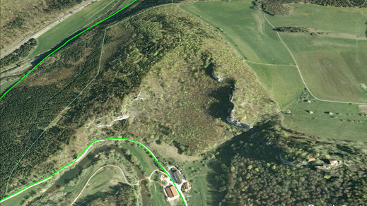 Blick auf den Berg, an dem der Abrutsch stattfand