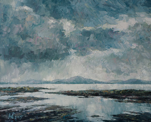 See, Irland, Öl, Ölbild, Berge, Malerei, Ölmalerei, Ölbild