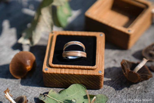 Ringbox aus Massivholz Eiche - für Hochzeit od. Verlobungsring