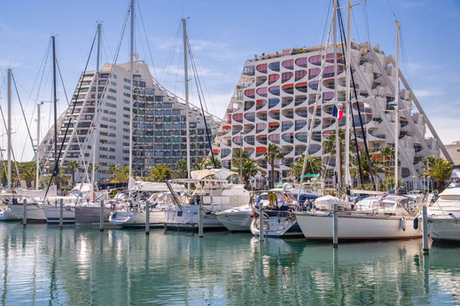 la grande motte, port, voiliers, Hérault, mâts, mer, architecture, pyramide