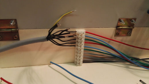 Hier wird das Kabel an das Stellpult angeschlossen.