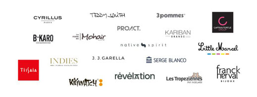 Clients, partenaires : Cyrillus, Teddy Smith, 3 Pommes, Little Marcel, JJ Garella, La ferme du Mohair, Proact, Kariban, Top tex, Captain Tortue, Tissaïa, Indies, B-Karo, Serge Blanco, Killiwatch, Bijoux Franck Herval, Manège à Bijoux Leclerc