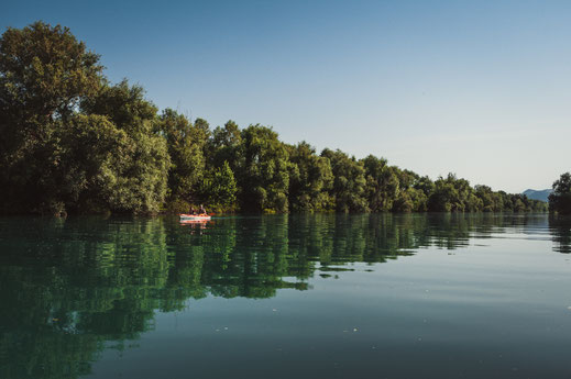 Mit dem Boot in Montenegro am Skadarsee paddeln