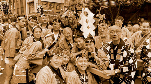 お祭りグループ･ポートレート,お祭り写真,集合写真