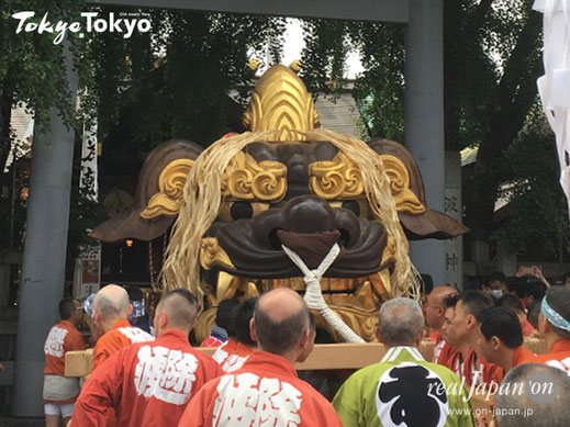 つきじ獅子祭,波除稲荷神社,天井大獅子,雄獅子