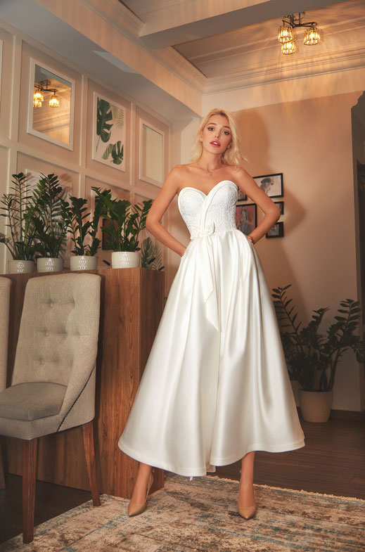 kurzes Brautkleid, Midi Brautkleid,