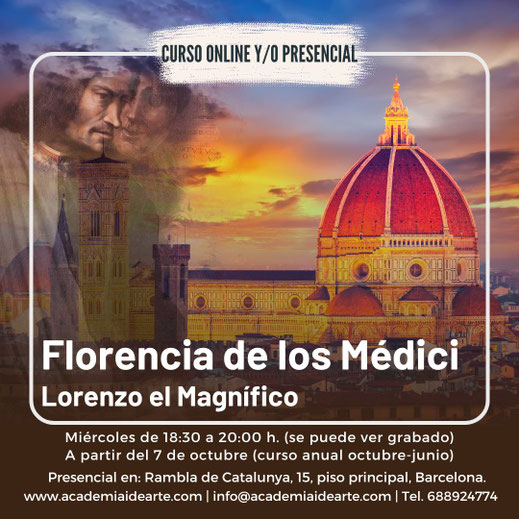 Florencia de los Médici; Lorenzo el Magnífico; cursos online; cursos de arte; cursos en Barcelona; arte;