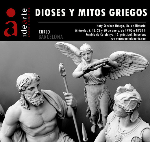 dioses griegos; mitología; cursos; religión griega; Barcelona; Academia Idearte; Zeus; Hera; Poseidón; Hades;