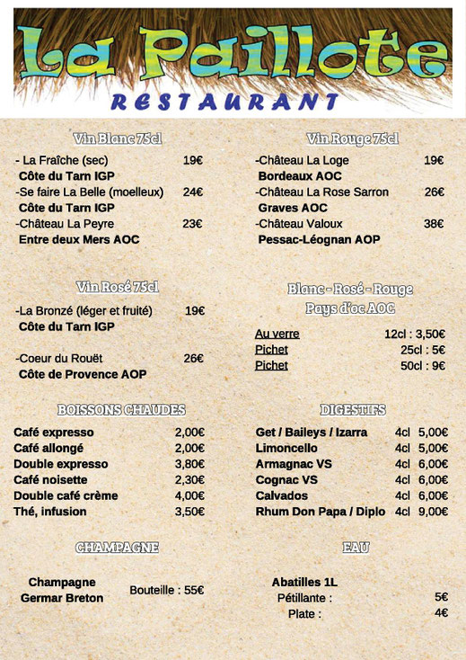 Vins Restaurant la paillote