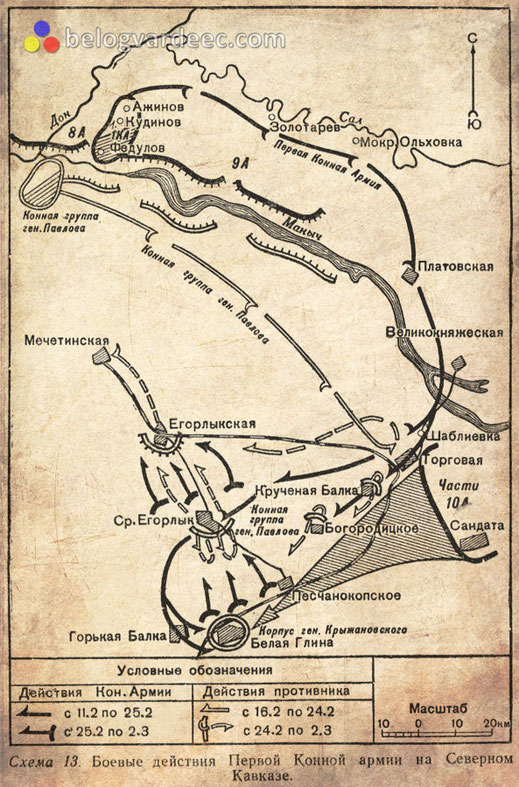 буденный, ркка, история россии, схема боёв