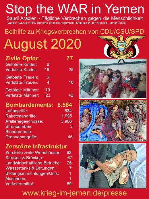 Beihilfe zu Kriegsverbrechen von CDU, CSU und SPD - August 2020