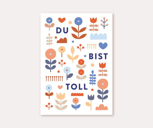 Postkarte Lotta Langrock – Blumen, Fahrrad, nachhaltig, Amsterdam