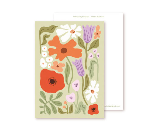 Postkarte Lotta Langrock – Blumen, Fahrrad, nachhaltig, Amsterdam