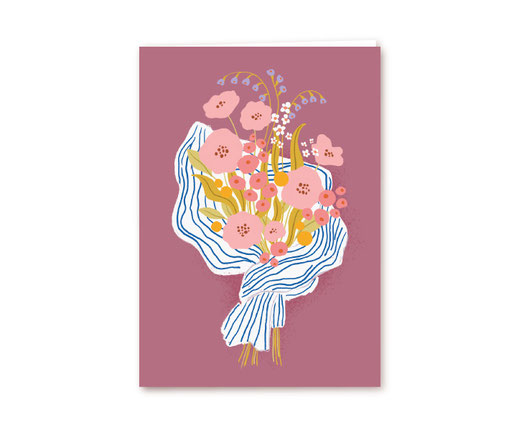 Klappkarte Lotta Langrock – wilder Blumenstrauß für Grüße von Herzen