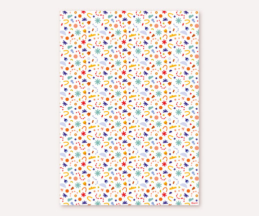 Geschenkpapier Lotta Langrock - Kunterbunte geometrische und Formen, passend für Geburtstage und Kindergeburtstage 