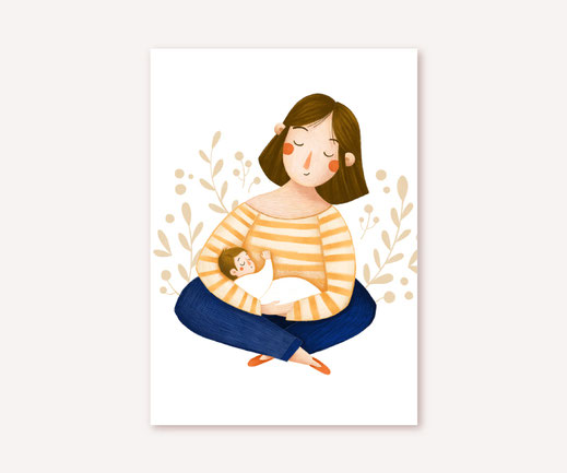 Postkarte Lotta Langrock – Mama, Muttertag, Hygge, Skandinavien, Baby, Geburt