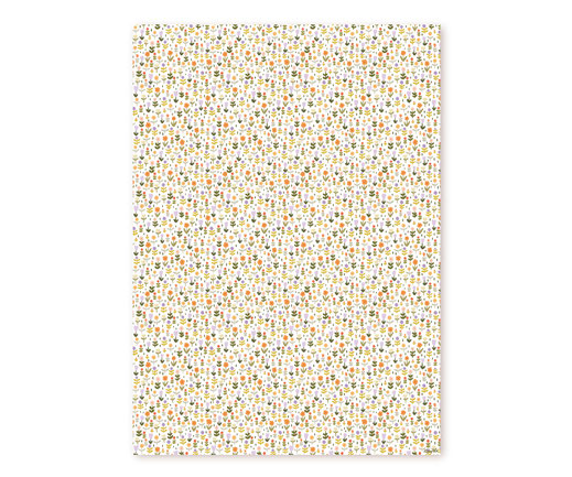 Geschenkpapier Lotta Langrock - Milla Blumenfeld, kleine mini Blümchen, Grün, Orange, Lila, Frühling, ditsy 