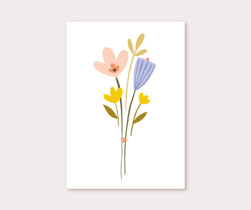 Postkarte Lotta Langrock – Hygge, Skandinavien, Papeterie, Deko, Blumen, Fahrrad