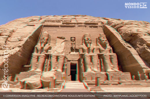 Conversion en anaglyphe 3D : Abu Simbel
