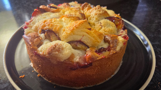 Pflaumenkuchen mit Streuseln aus dem Airfryer | Rezept