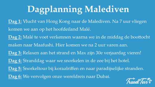 Dagplanning Malediven